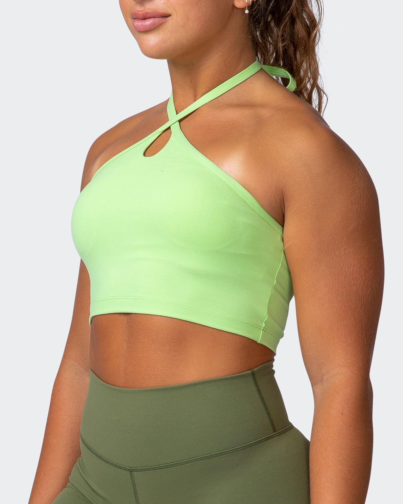 Shimmer Bra Tank Combo - Lime Flash