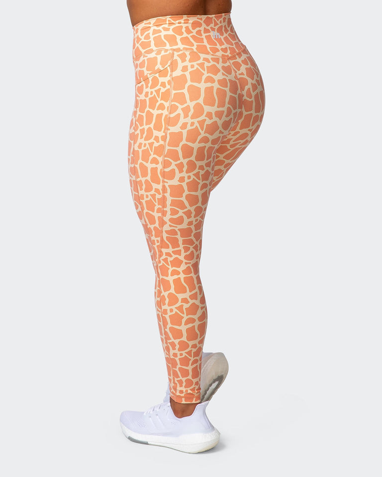Signature Pocket Ankle Length Leggings - Paradise Giraffe Print