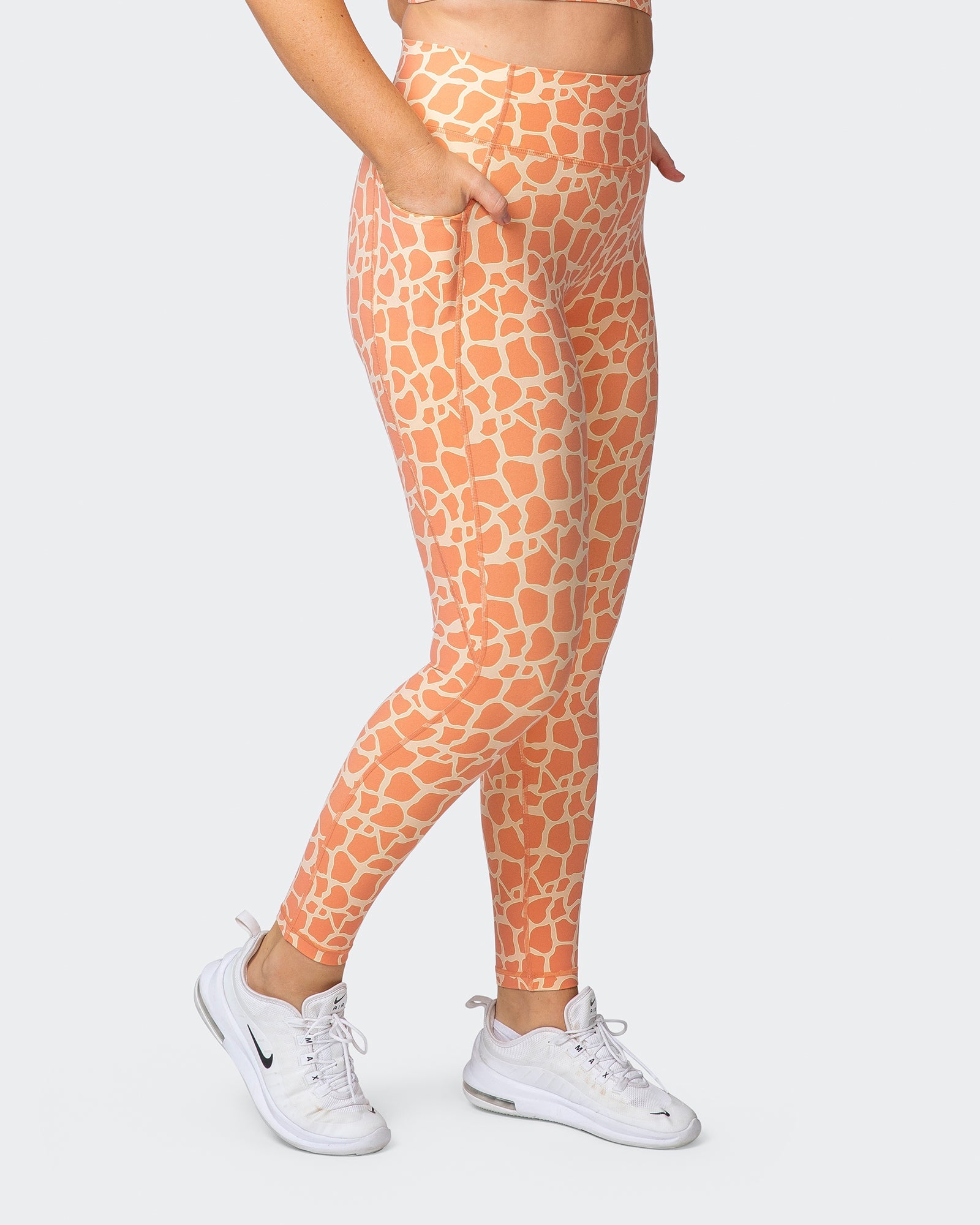 Signature Pocket Ankle Length Leggings - Paradise Giraffe Print