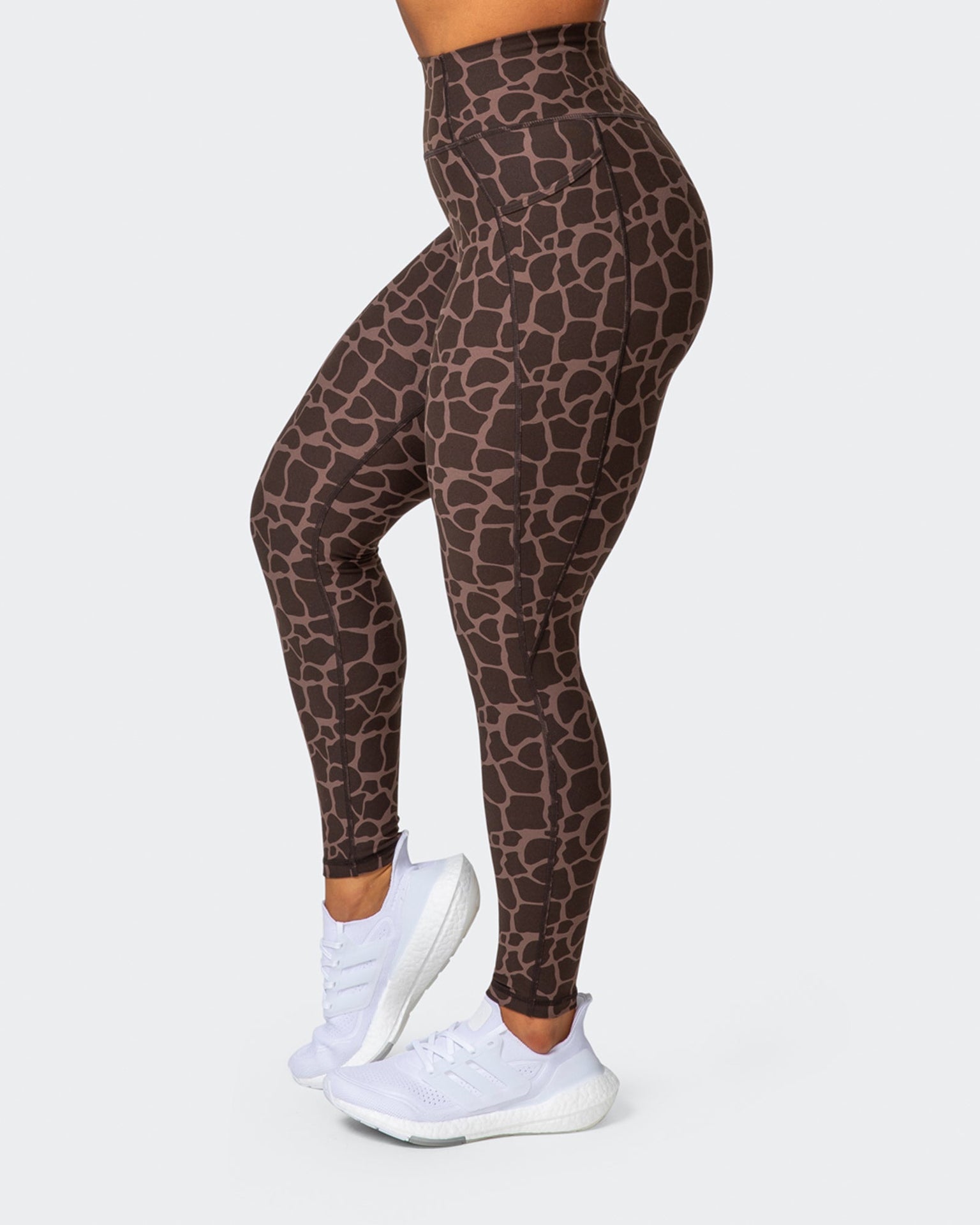 Signature Pocket Ankle Length Leggings - Tonal Giraffe Print-Leggings-XXS-032209TNLGIR-XXS-MNAPPRL13717-4-Muscle Nation