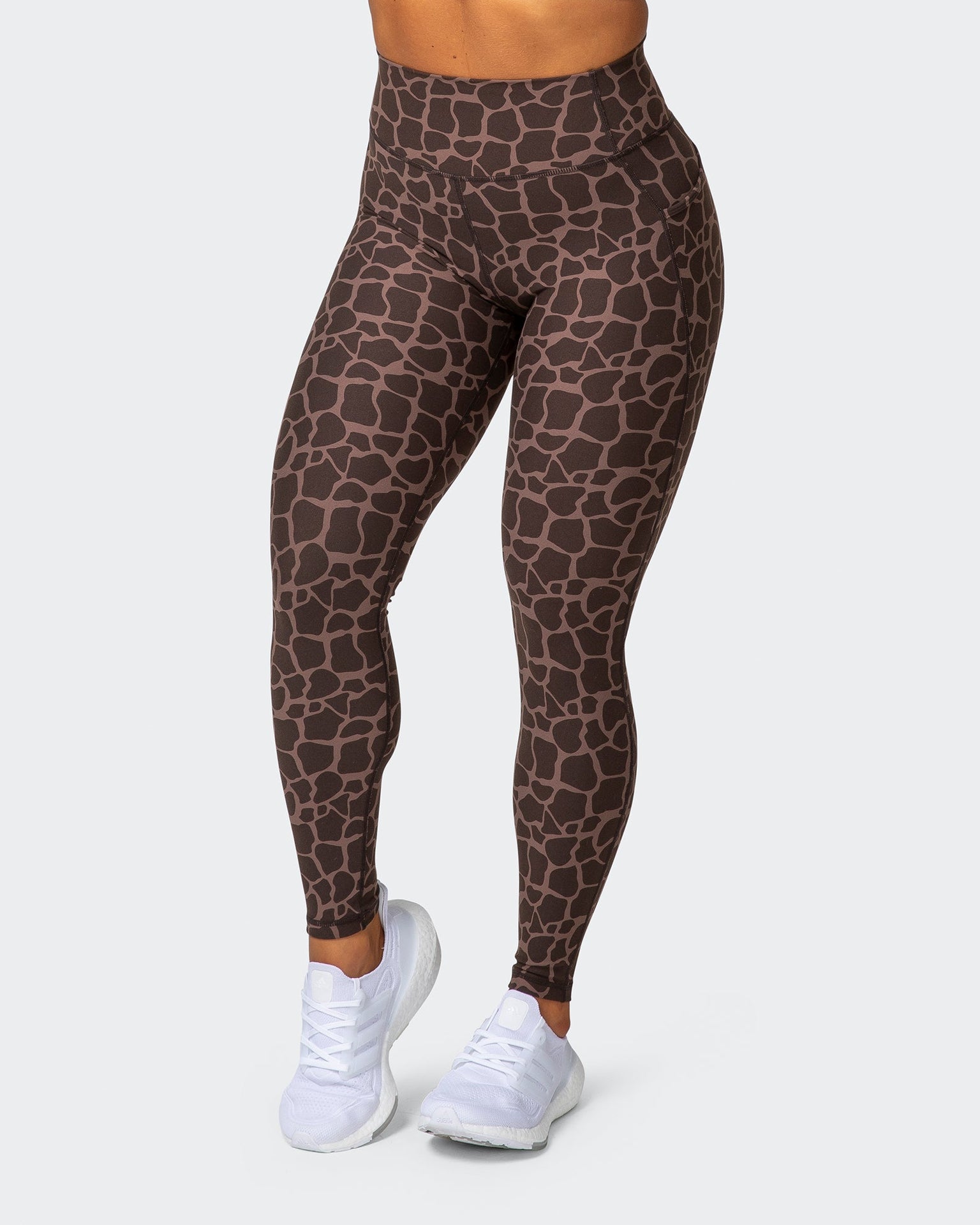 Signature Pocket Ankle Length Leggings - Tonal Giraffe Print-Leggings-XXS-032209TNLGIR-XXS-MNAPPRL13717-8-Muscle Nation