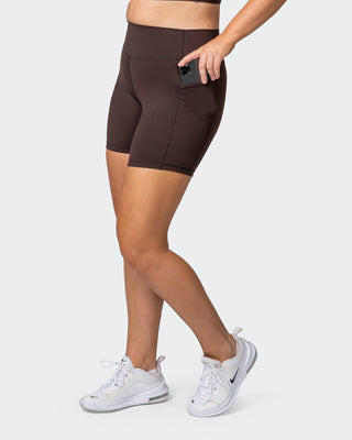Signature Pocket Bike Shorts - Cocoa-Shorts-XXS-032208COCOA-XXS-MNAPPRL13668-1-Muscle Nation