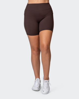 Signature Pocket Bike Shorts - Cocoa-Shorts-XXS-032208COCOA-XXS-MNAPPRL13668-2-Muscle Nation