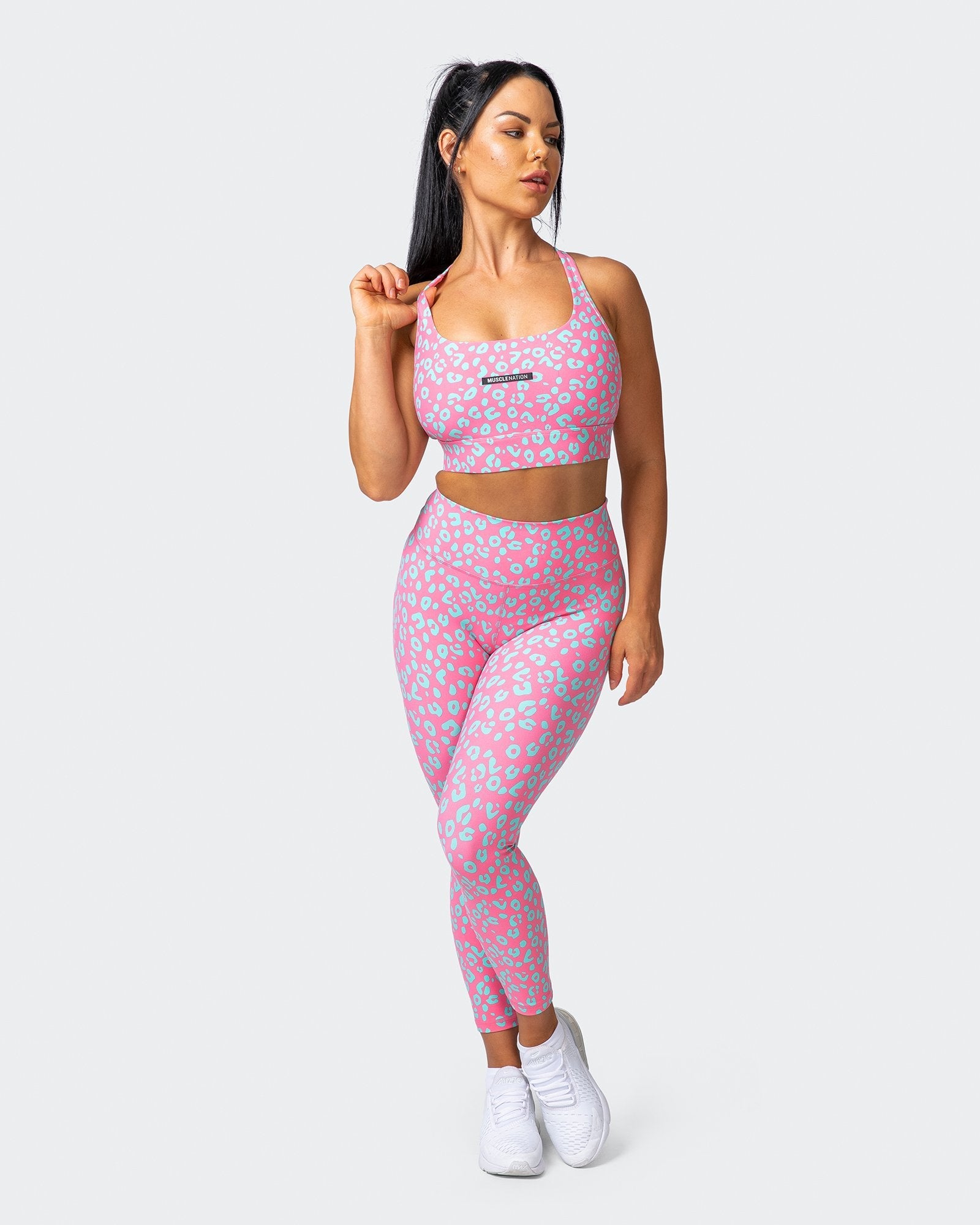 Signature Scrunch 7/8 Leggings - Cotton Candy Cheetah Print