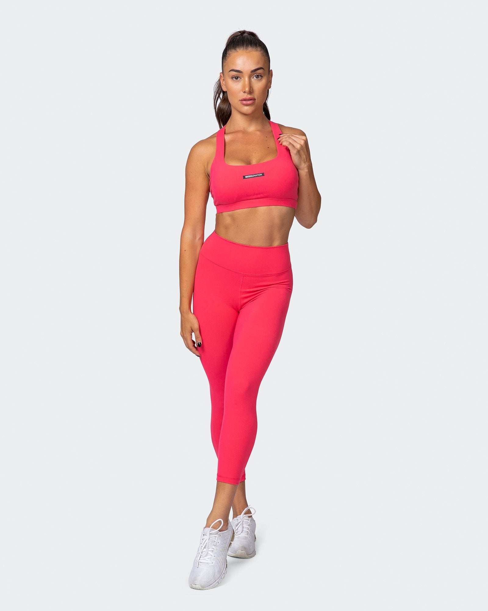 Signature Scrunch 7/8 Leggings - Paradise Pink – Muscle Nation