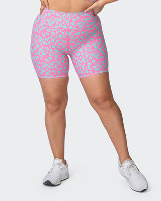 Signature Scrunch Bike Shorts - Cotton Candy Cheetah Print-Shorts-XXS-112114CCCHET-XXS-MNAPPRL12189-1-Muscle Nation