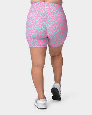 Signature Scrunch Bike Shorts - Cotton Candy Cheetah Print-Shorts-XXS-112114CCCHET-XXS-MNAPPRL12189-2-Muscle Nation