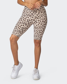 Signature Scrunch Referee Length Shorts - Cheetah Print