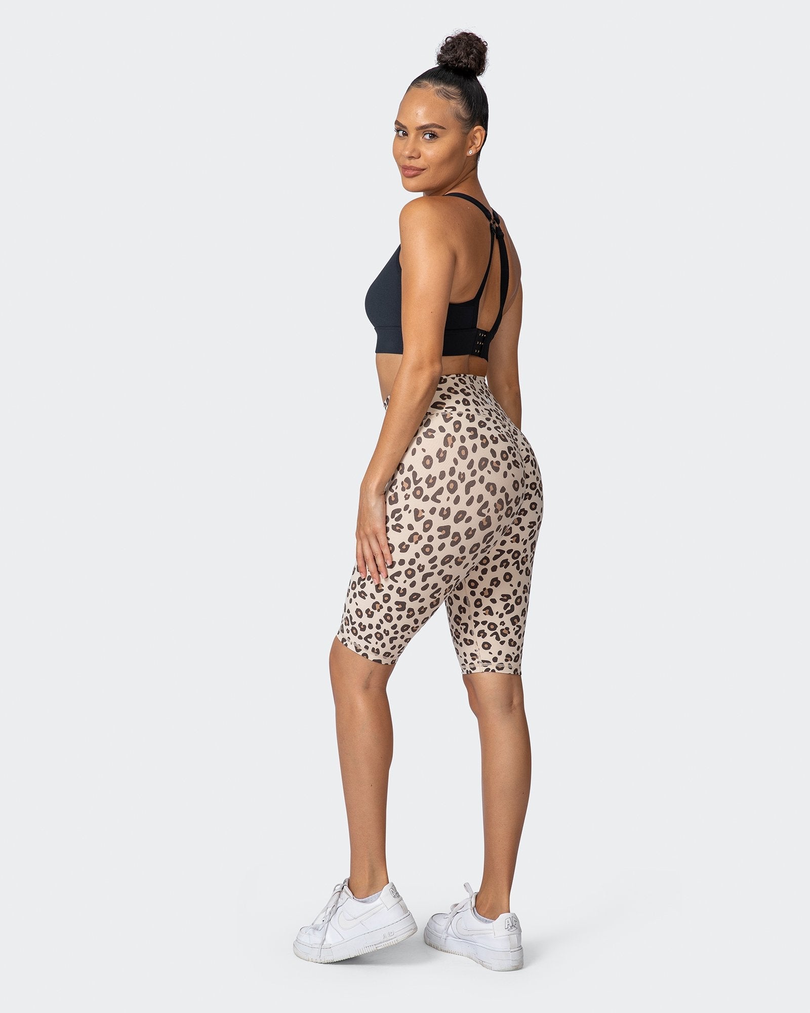 Signature Scrunch Referee Length Shorts - Cheetah Print