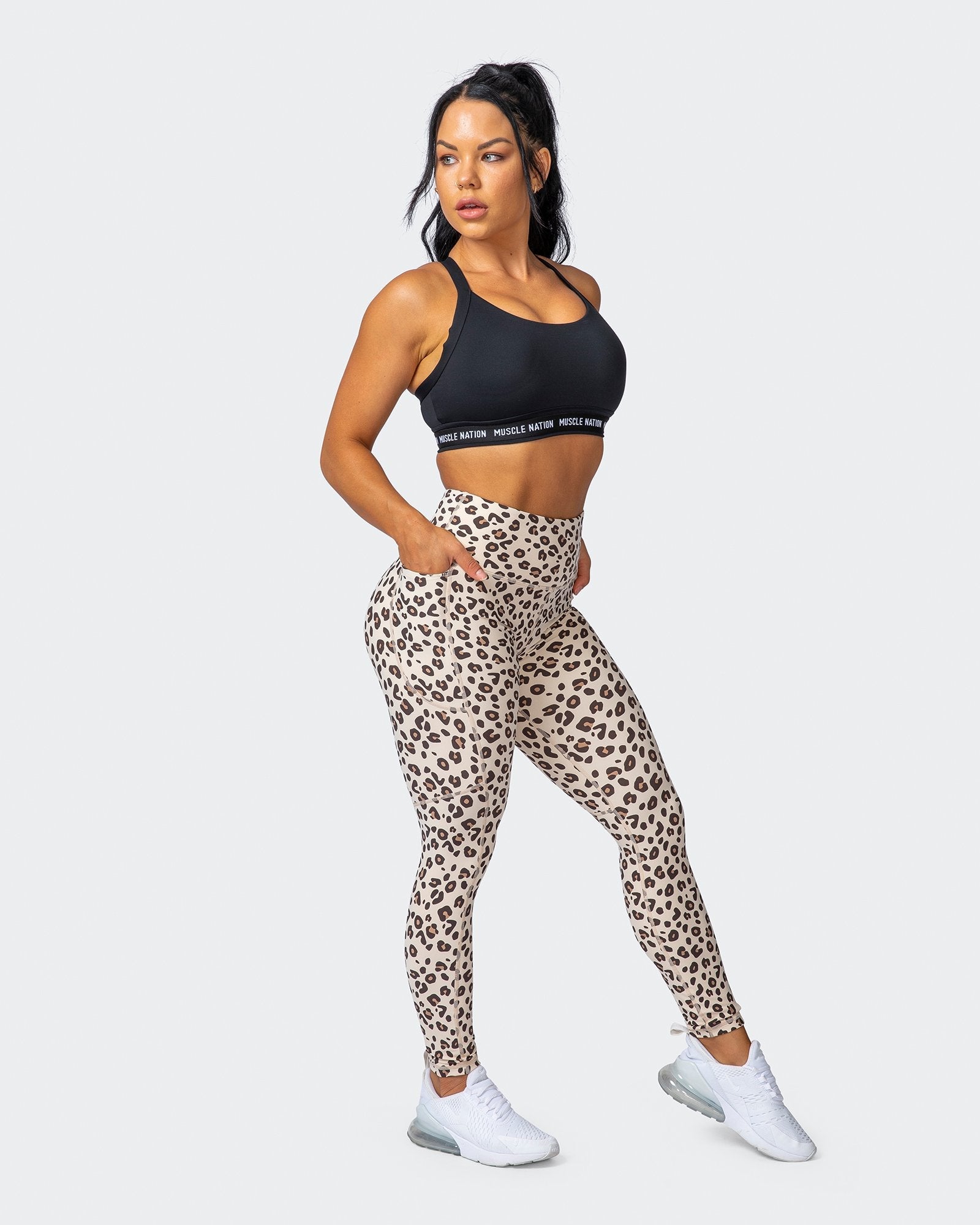 Superior Squat Pocket Ankle Length Leggings - Cheetah Print