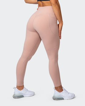 Superior Squat Pocket Ankle Length Leggings - Mahogany Rose