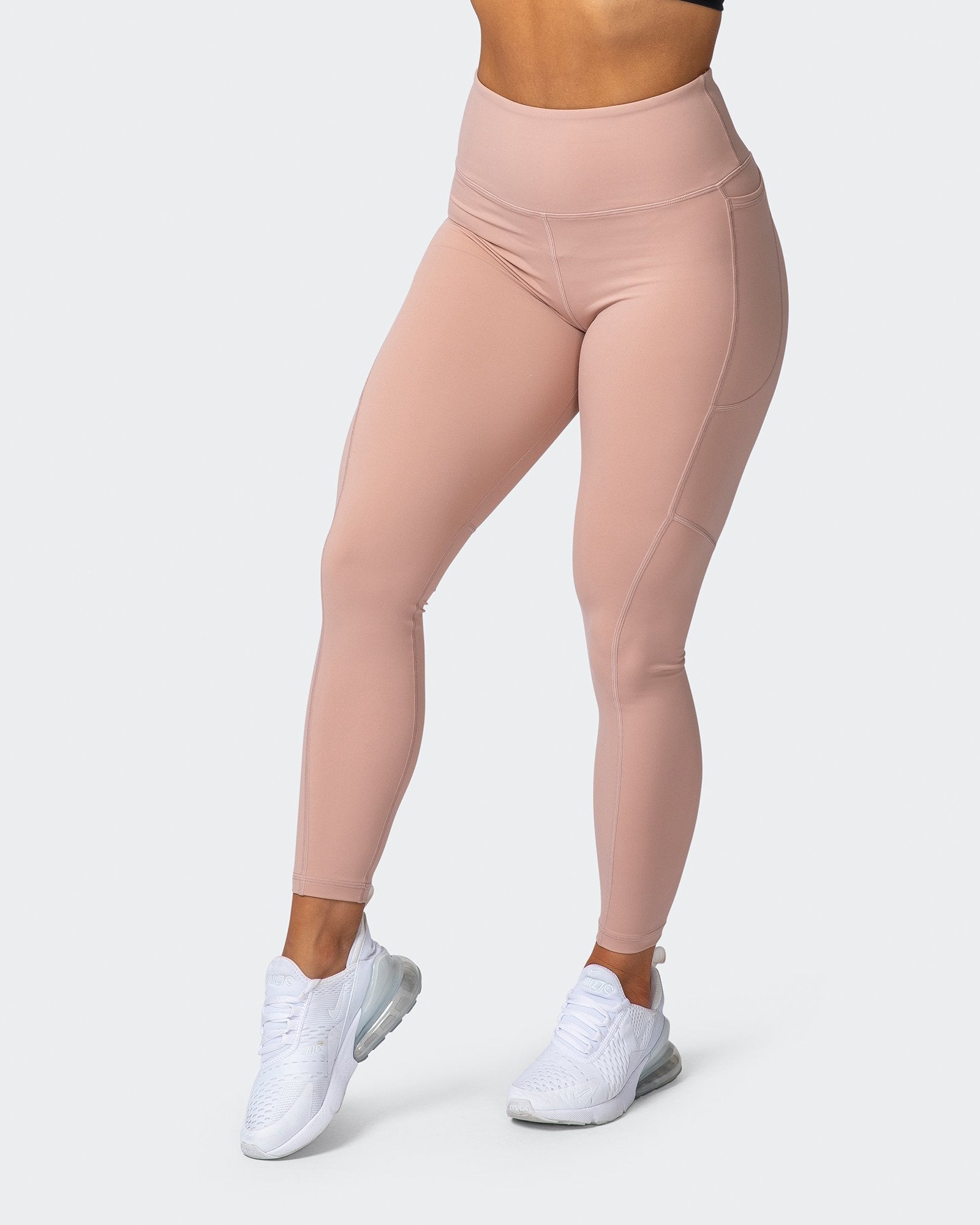 Superior Squat Pocket Ankle Length Leggings - Mahogany Rose