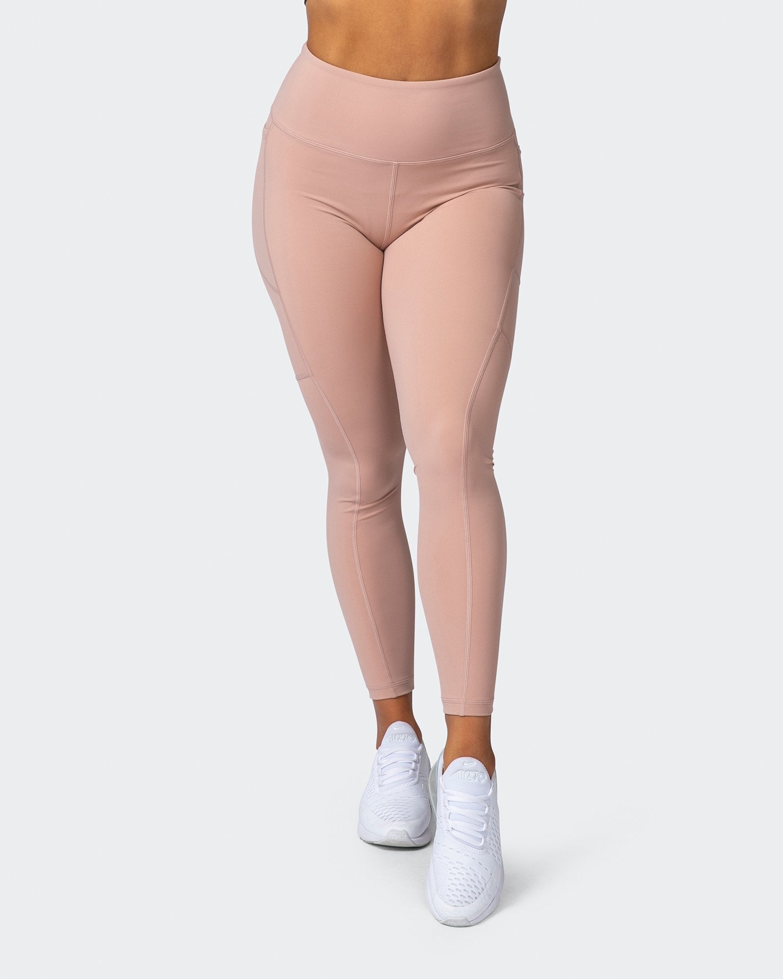 Superior Squat Pocket Ankle Length Leggings - Mahogany Rose