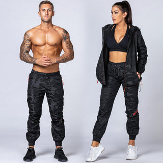 Unisex Tracksuit Pants - Black Camo-Tracksuits-XXS-MNAPPRL3996-MNAPPRL3996-2-Muscle Nation