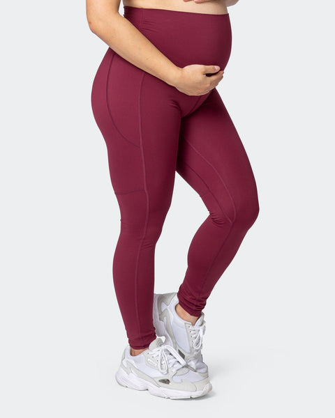 Burgundy Over-Belly Maternity Leggings - Women | zulily | Maternity leggings,  Winter maternity outfits, Maternity wear