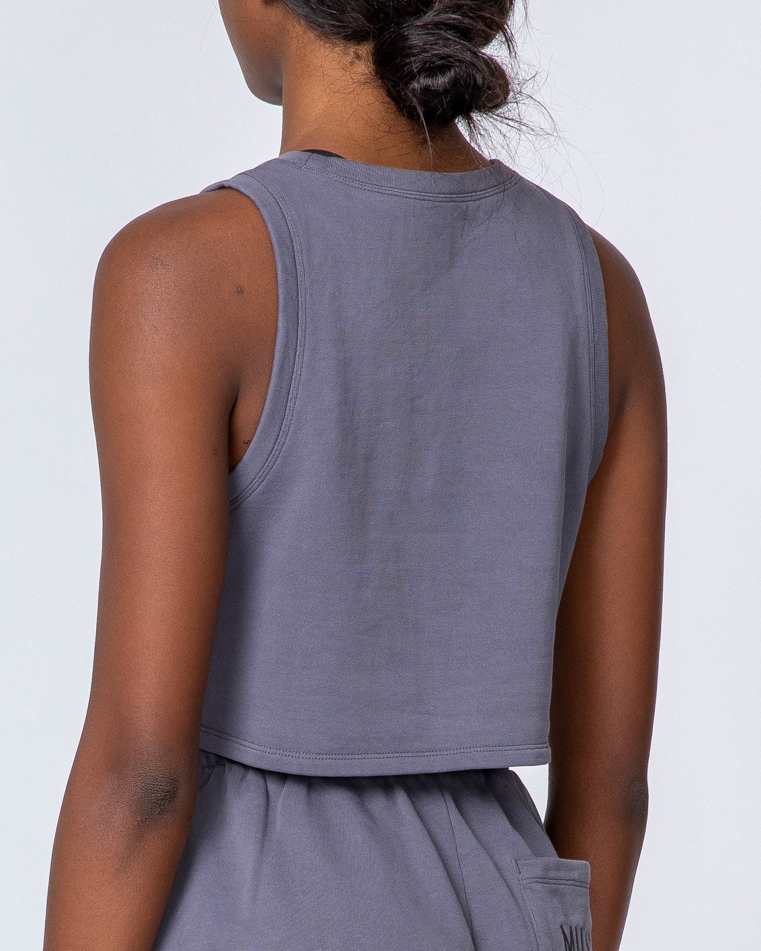 Cropped Rest Day Tank - Washed Sleet Grey