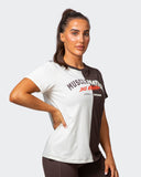 Womens Regular Fit Athletica Tee - Cocoa / Dew